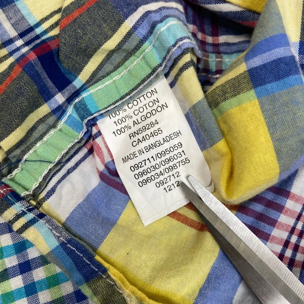 The Childrens Place Boy XS 4 Multicolor Plaid Gingham Button Down Shirts NWT 2pk